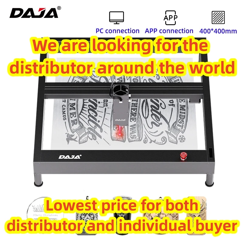 DAJA D4 Крупный рогатый скот Ушные бирки штамп мини Поликарбонат 10 Вт Лазерный Гравер Cnc Diy Гравировальный Станок