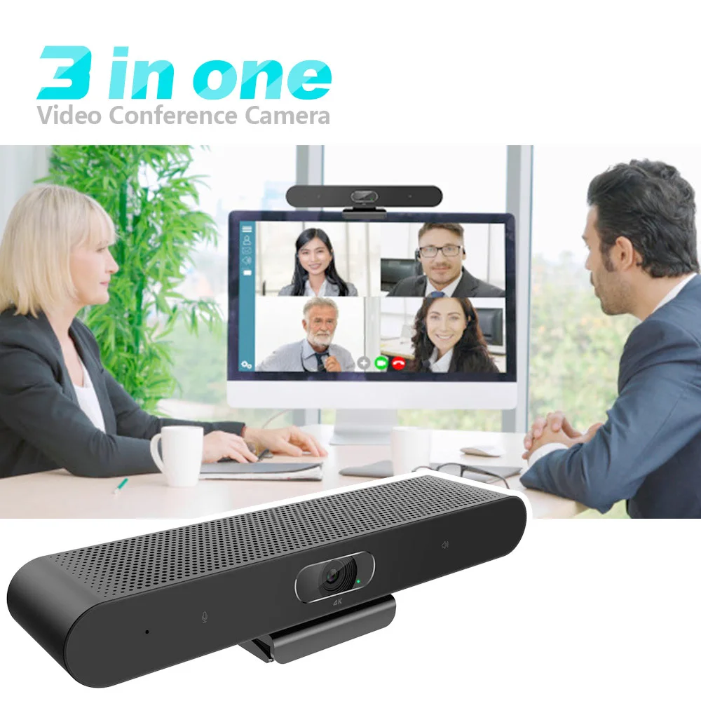 SEEUP 4 4K camera connects to a computer or laptop via USB for easy installation and plug-and-play video conferencing