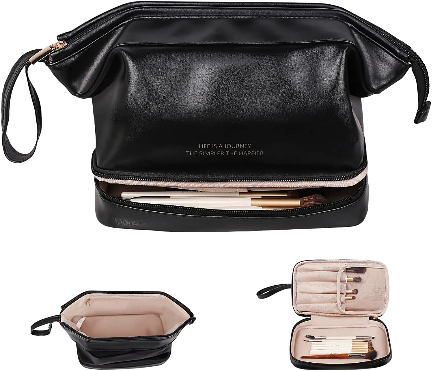 Wholesale Custom Girls Cosmetic Bags Cases Ladies Double Layer Makeup Bag Women Travel Make Up Toiletry Organizer Bags