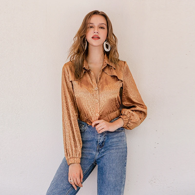 
Autumn Sexy Leopard Short Lapel Temperament Slim Coat and Jacket 
