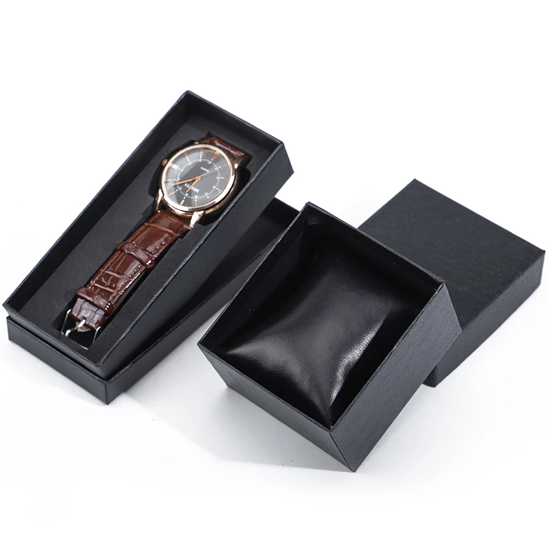 Han Hong Wholesale luxury custom logo small cardboard jewelry storage box Crocodile paper watch box with pillow