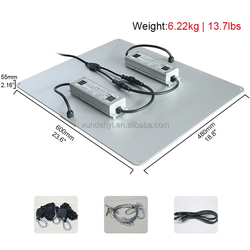 600W LED Grow Light Samsung LM301B Diodes Deeper Penetration Commercial Full Spectrum Growing Lights for Indoor Plants 5x5ft