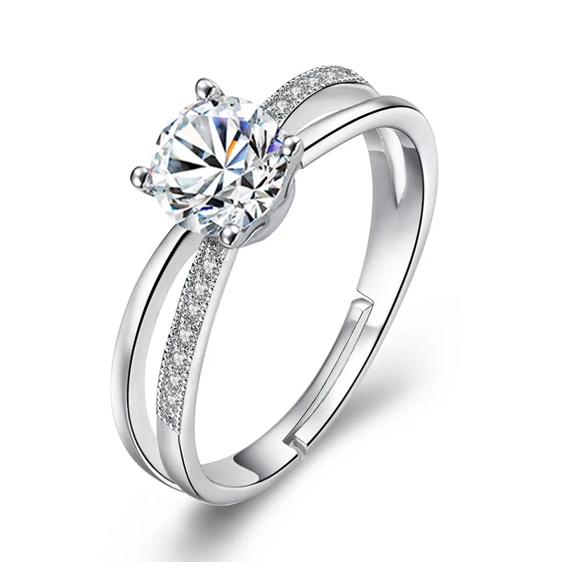 Factory Direct Sell Fashion Design Silver Moissanite Wedding Ring