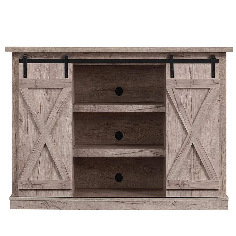 Modern entertainment center cable boxes gaming consoles solid wood tv stand