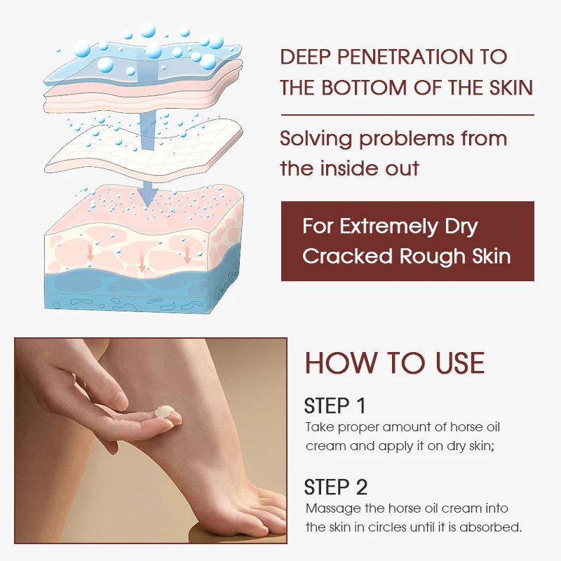 Foot Pain Relief Cream Moisturizing Exfoliating and Horse Oil 100% Natural Foot Cream Hand Cream