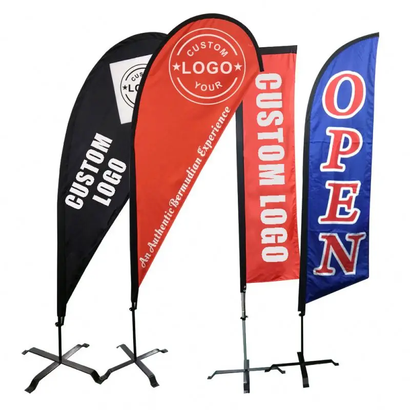 Cheaper Price Advertising Teardrop Banner Custom Promotional Wind Flying Beach Flags Feather Flag