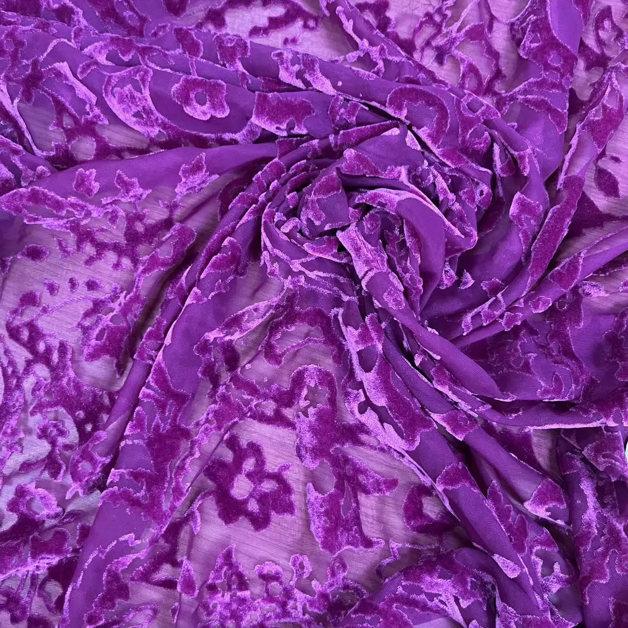Nylon rayon Velvet Fabric silk like Velvet Rayon Wholesale  20%Nylon 80%rayon Velvet burn out For Scarf Fashion Clothing Fabric