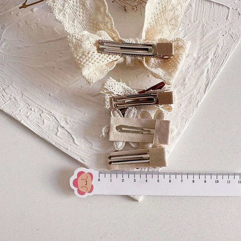 New design retro lace baby girl hair accessoires 3pcs set bowknot BB hair clips