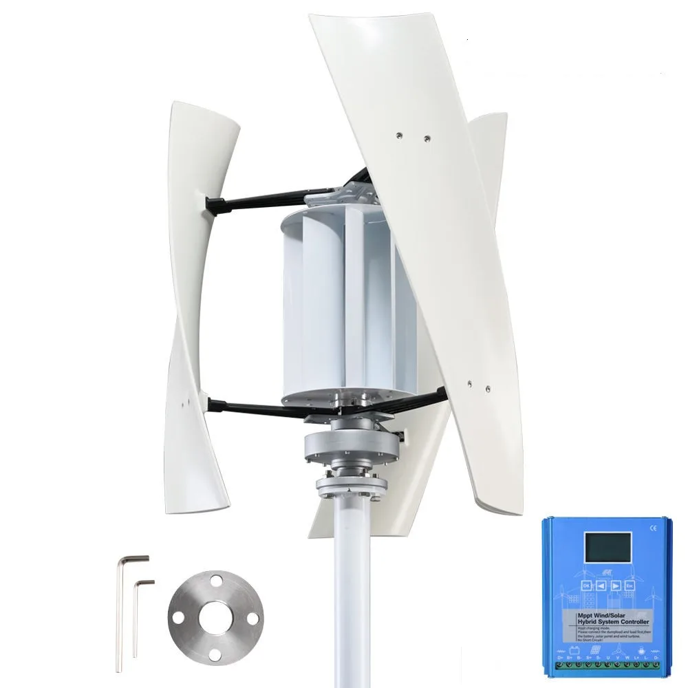 Free Energy Windmill 12V 24V 48V Turbine 500W 1000W 2000W 3000W 3 Blades Vertical Wind Generator With Mppt Charge Controller
