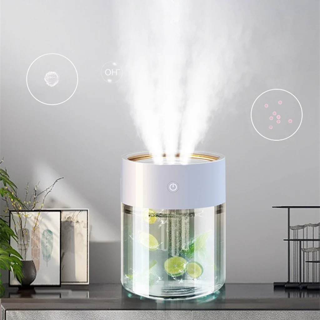2023 New Three spray Humidifier USB Charging Home Office Desktop Quiet Portable Essential Oil Air Purifier Humidifier