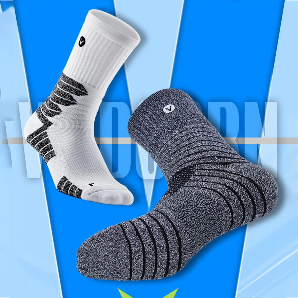 Thicken Running Socks for Men Tennis Hiking Cycling Socks Compression Women Riding Breathable Sport Stocking