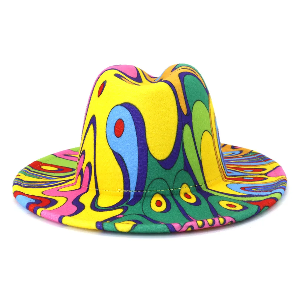 Amazon Hot Sale doodle Custom Wholesale Woolen Hats visor print bucket hat outdoor wide brim bucket hat