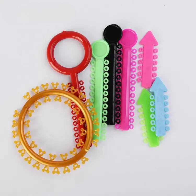 Yahong Dental Sticks Orthodontic Elastic Ligature Ties O Rings Power Chain Multi-color Rubber Plastic Elastomeric Ties for Brace