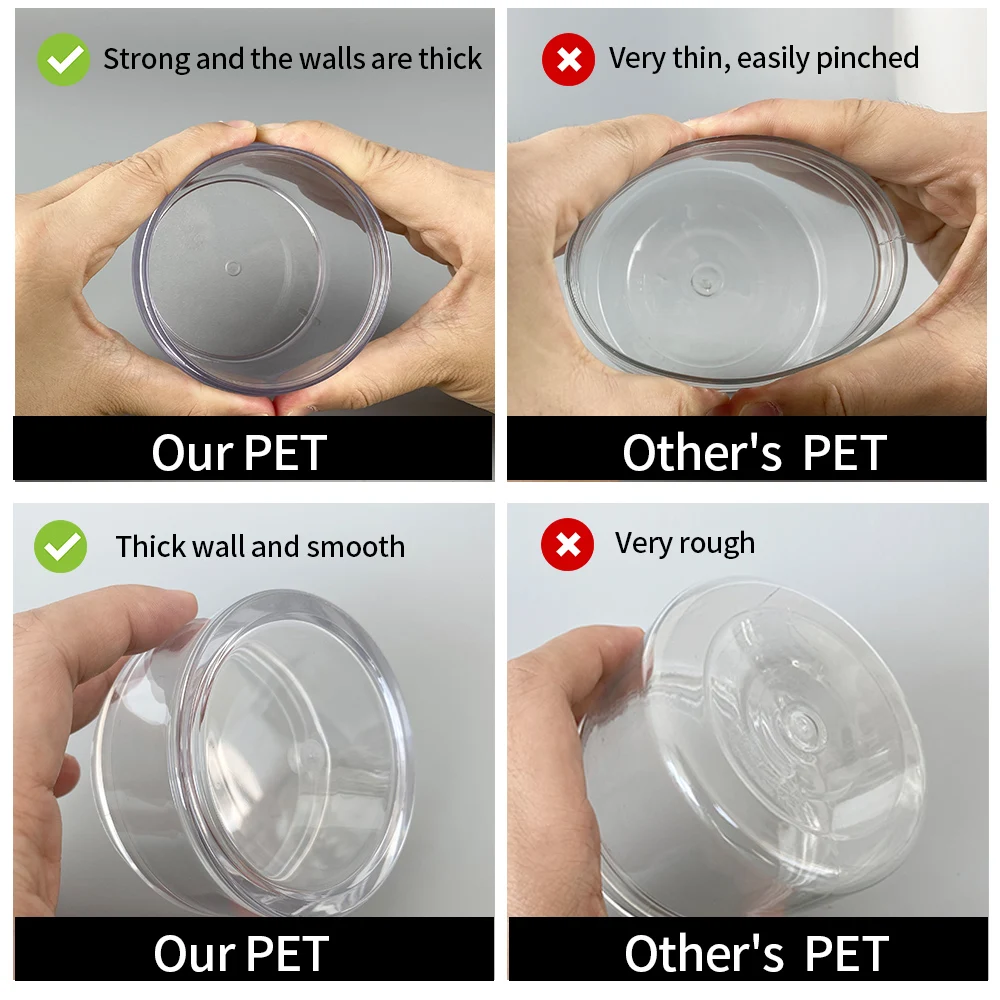 
Cosmetic Empty Cream Packaging 1oz 2oz 3oz 4oz 5oz 6oz 8oz Body Lip Scrub PET Frosted Cosmetics Jar with Shiny Rose Gold Cap 