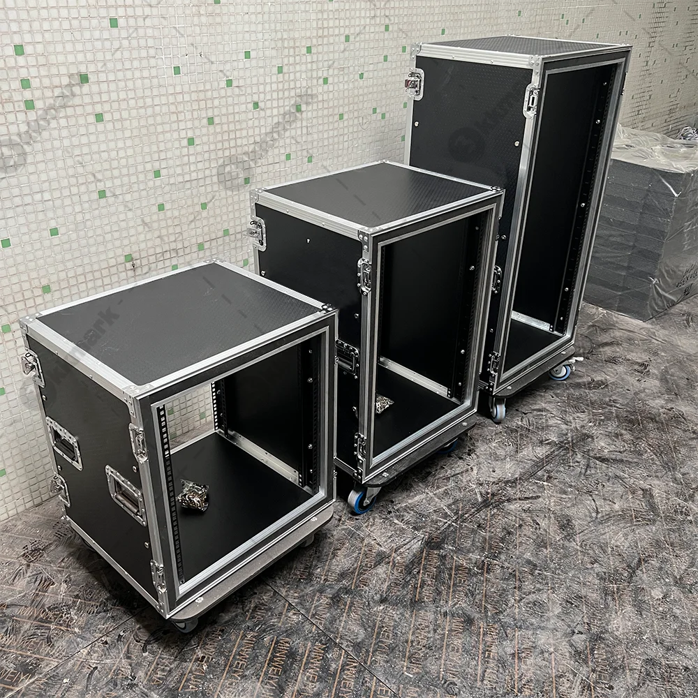 Custom Rack Mount Waterproof Flight Case 19 Inch Depth W-Casters Travel Shock Proof Slam Slide Shockmount Rack CaseCase