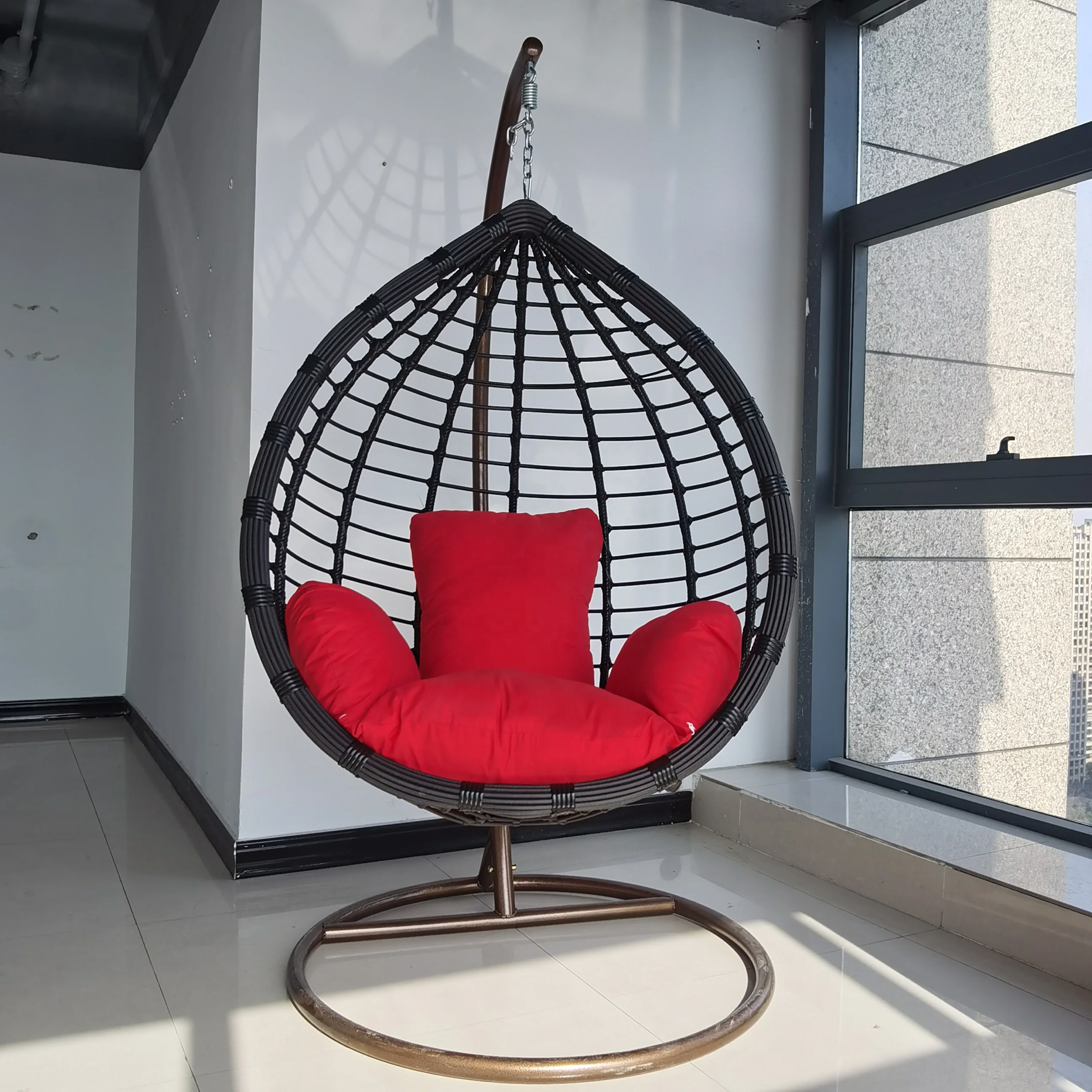 
Adjustable Rattan Patio Swing Cocoon Egg Chair with Cushion for Home and Garden Leisure Time Hot Seller 2020 