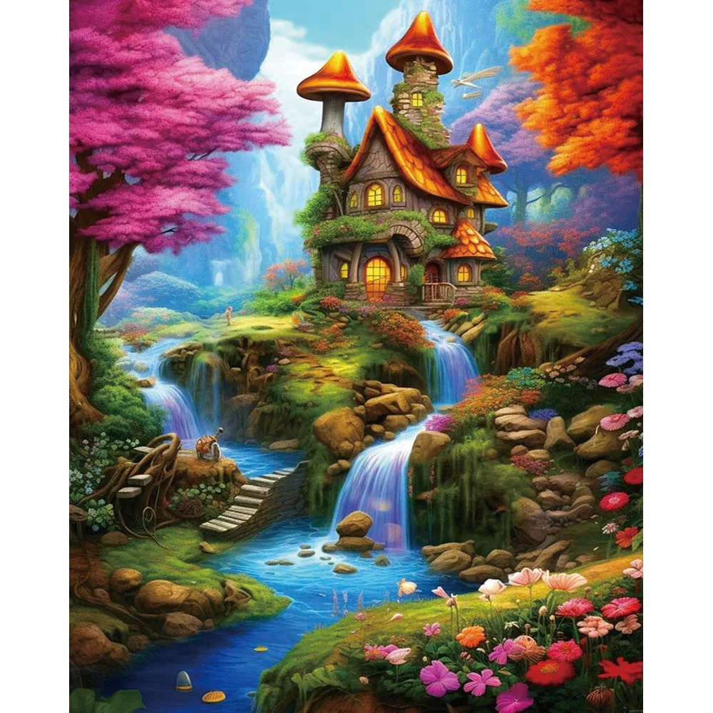 DIY Custom 30*40 5D Diamond Painting Kits Mosaic Art wonderful house Decorative Europeanizing architecture Painting Printed