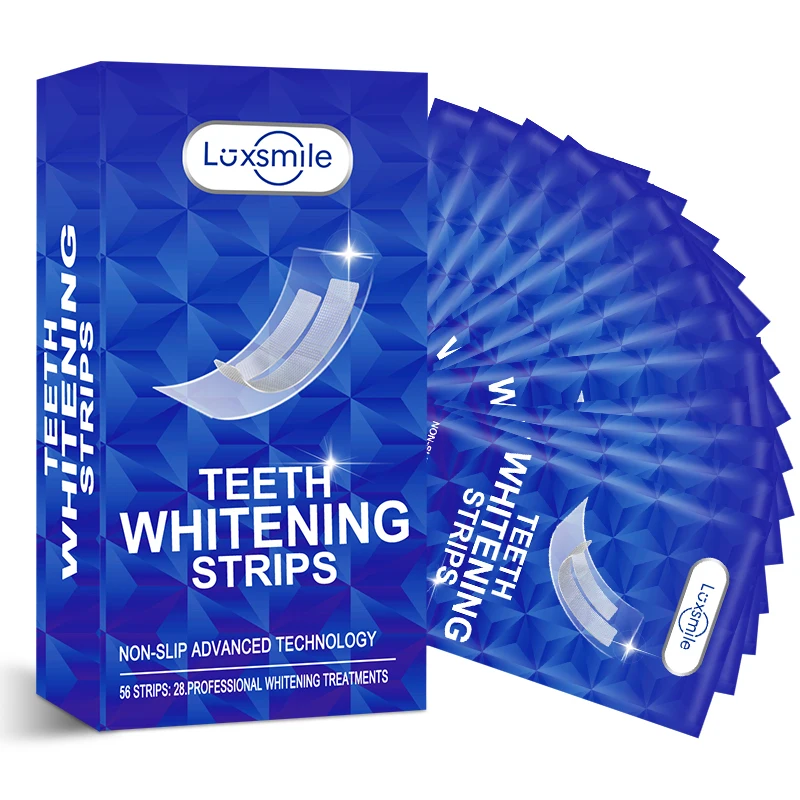 Premium Peroxide Free Flavoured Luxsmile 14 Treatments White Strips V34 Purple Coconut Bright Dissolving Teeth Whitening Strips