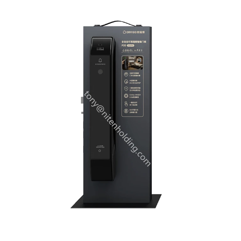 Trade Show Custom Smart Door Lock Door Lock Display Stands MDF Table Display Stand For Smart Door Lock