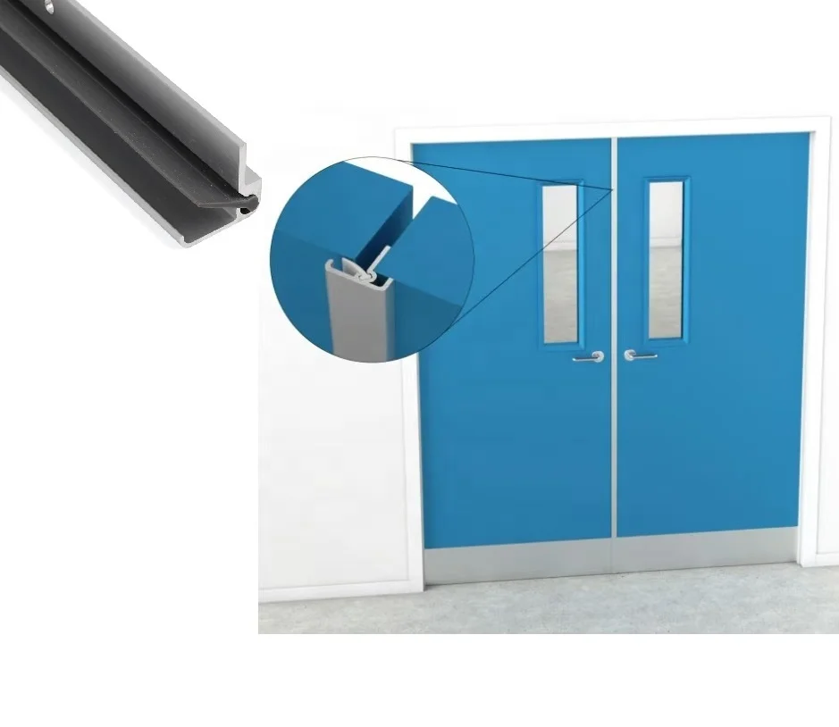 Astragal door perimeter seal for double door