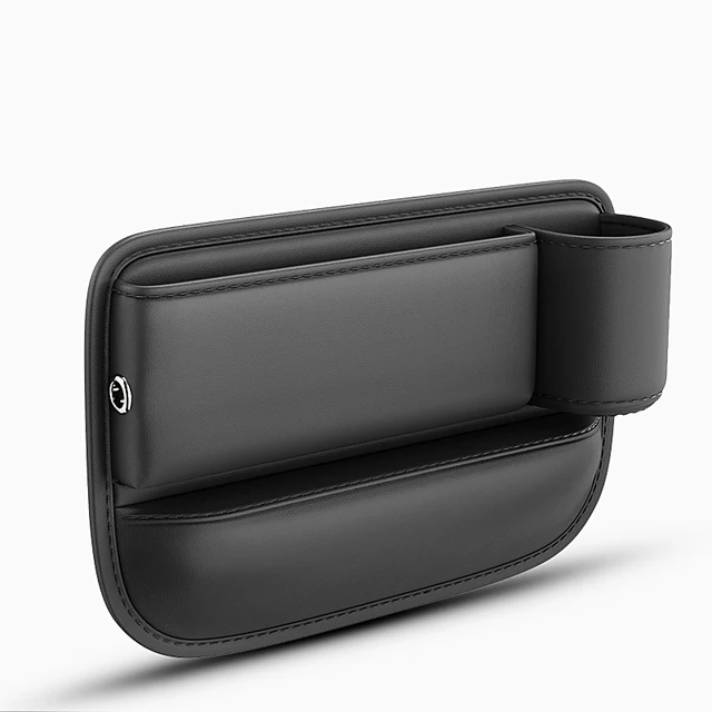 Universal Car Seat Gap Filler With Cup Holder Leather Auto Seat Central Console Organizer Slot Storage Box