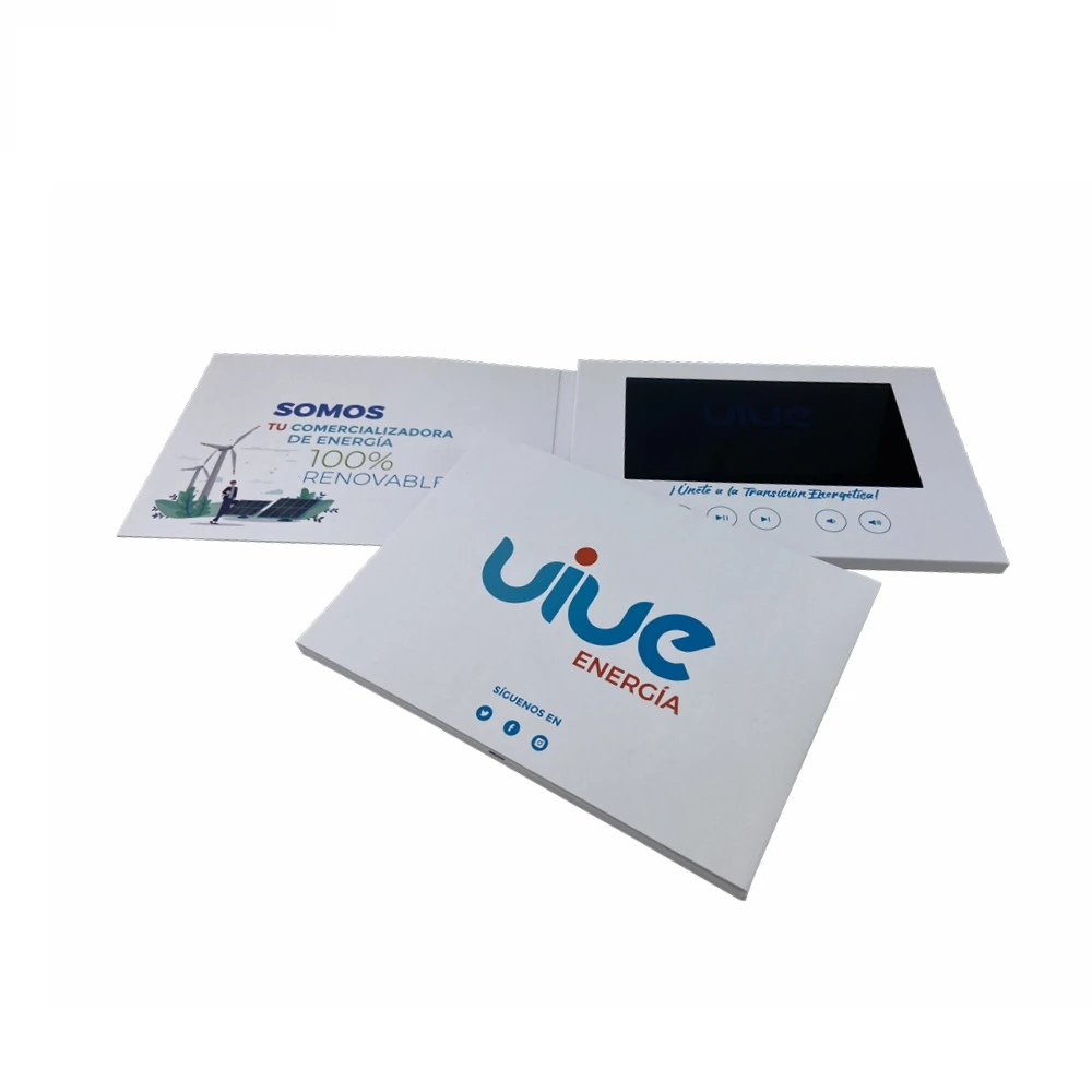 Custom LCD Video Card Brochure 7 inch Digital  Video Player Paper Video Brochure For Marketing Advertising Business