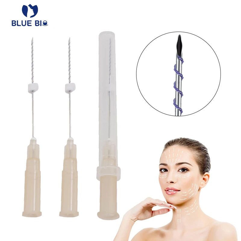 26g 50mm removal double chin neck fishbone facial absorbable thread lift medical safety skin firming tornado screw pdo threads