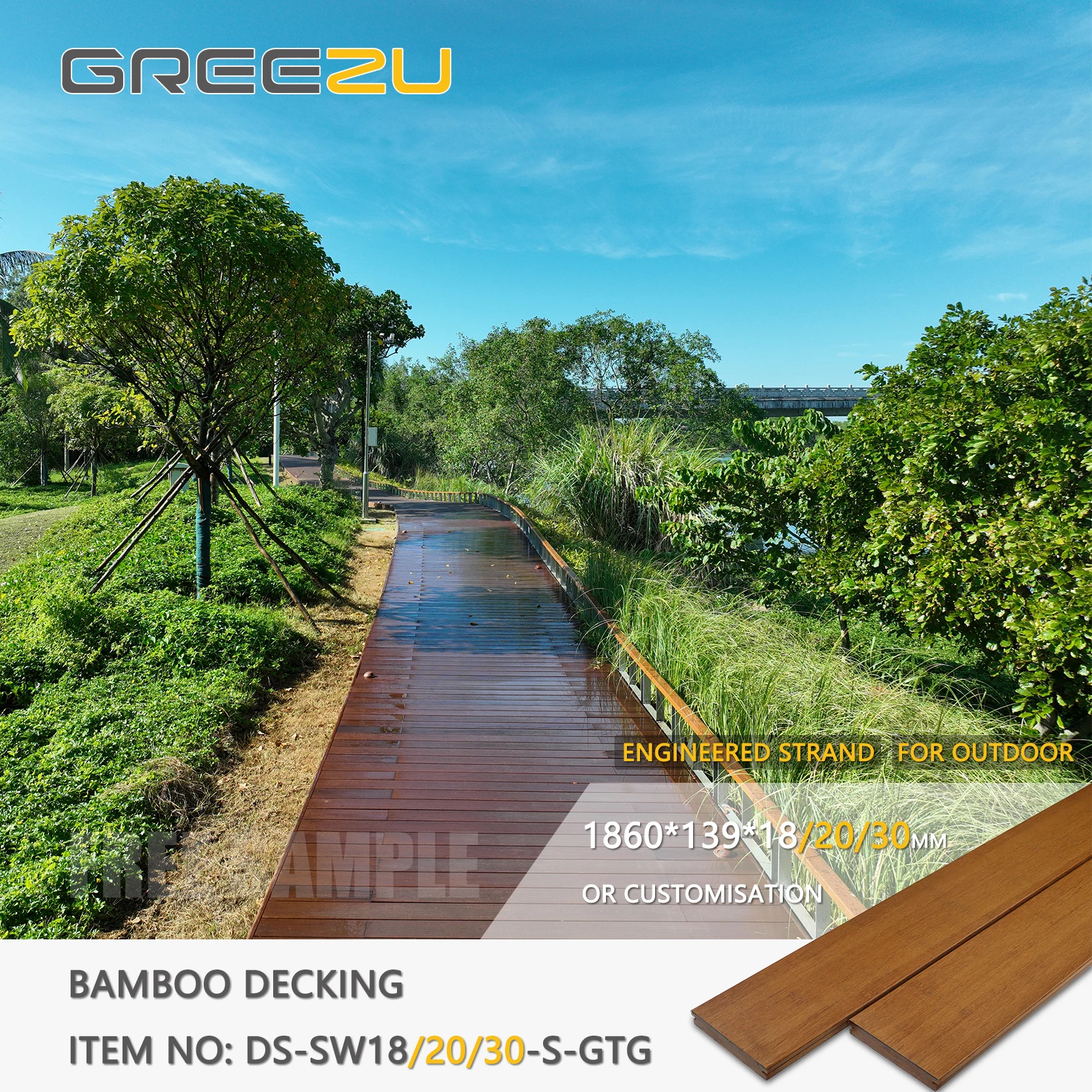 Outdoor-Friendly Garden Landscaping Charcoal-Treated Bamboo Decking Composite Outdoor Lambriu above Ground Pool Deck Flooring