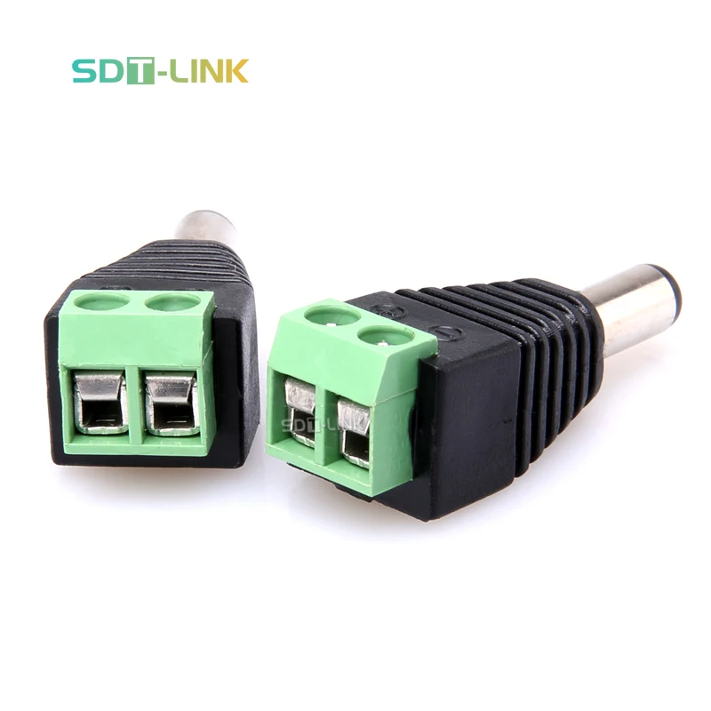 100pcs Per Bag 5.5 x 2.1mm 5.5 x 2.5mm DC Male Connector 2-pin DC Power Adapter Connector Plug With Jack For CCTV Camera