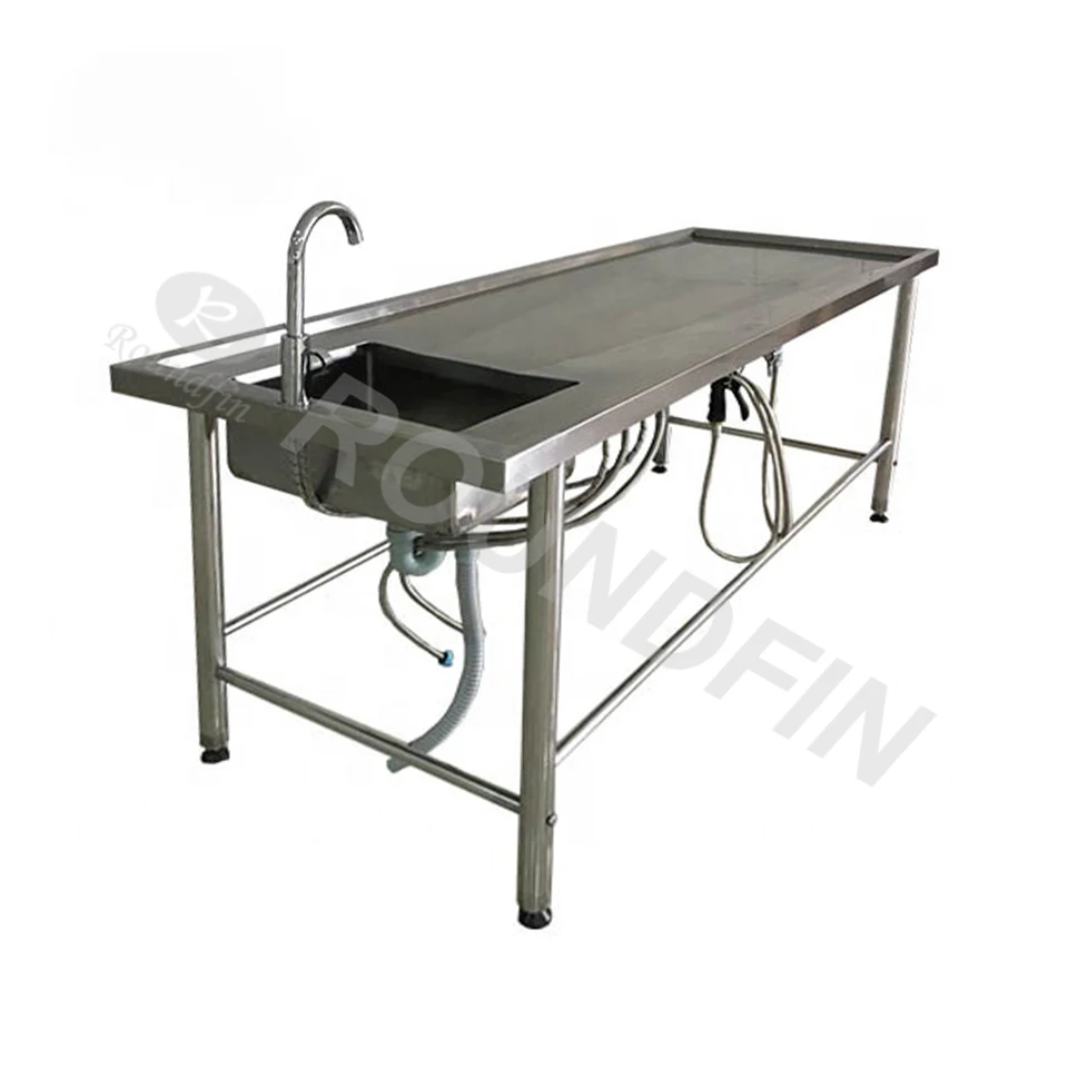 Hospital Mortuary Dead Body Simple Operating Table 304 Stainless Steel Autopsy Table For Sale