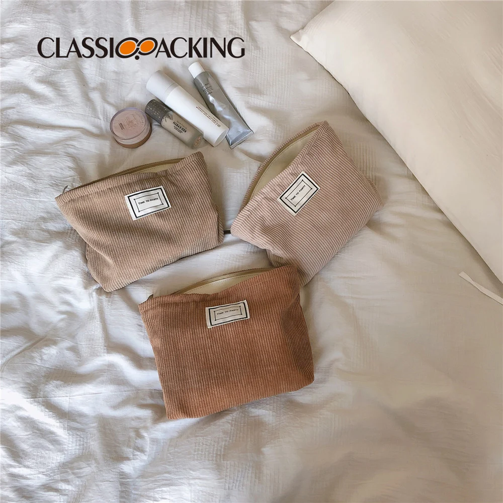 Коричневая Вельветовая косметичка для путешествий BSCI ISO Sedex Disney FAMA