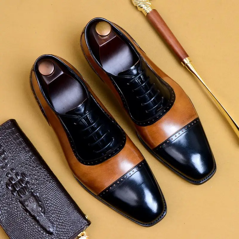Осень мужские туфли из выделанной воловьей кожи в ретро-стиле; Повседневная кожаная обувь; Мужская деловая английская обувь с подъемом