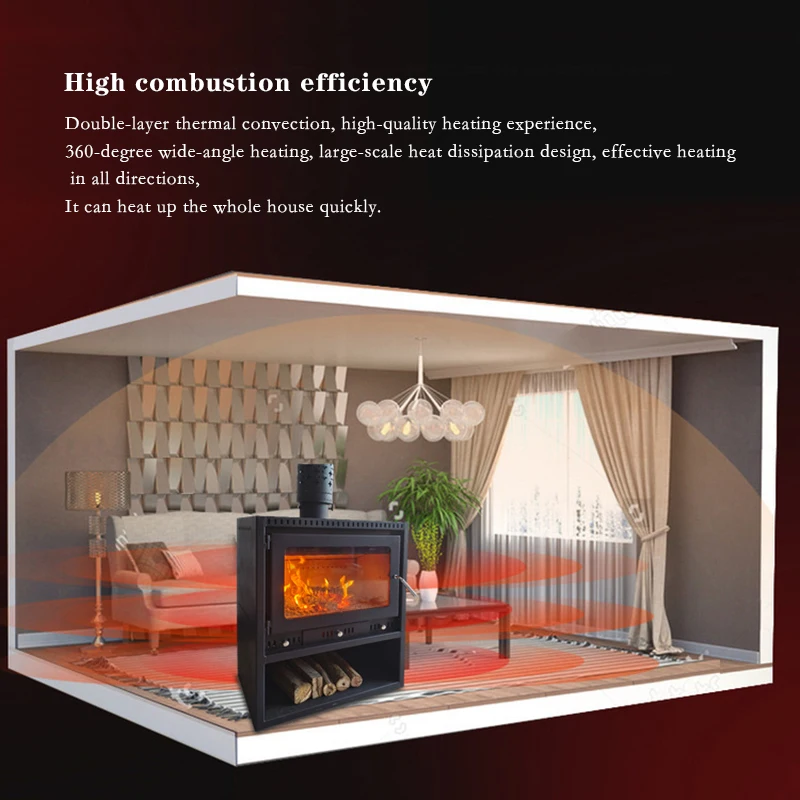 Free Standing Type Wood Burning Cooking Stove 600x500x750 mm For Hotel,Villa,Apartment