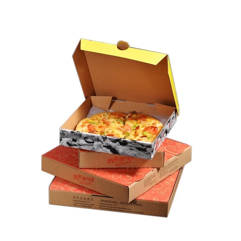 Eco friendly wholesale Custom rectangular slice pizza box package food grade Packaging box for pizza