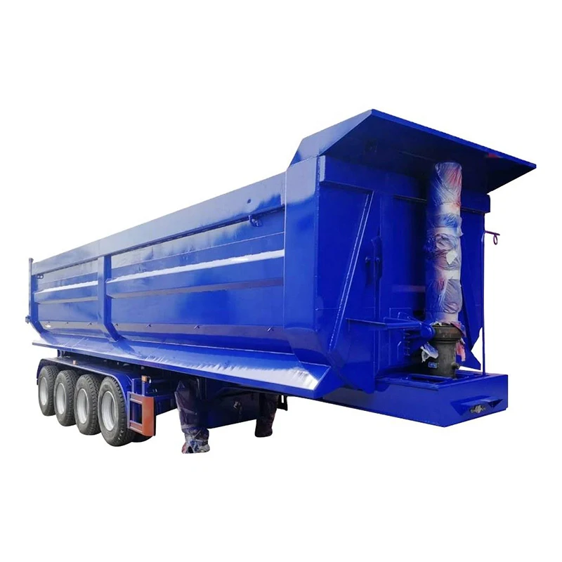 China Top 10 Quality 3 Axle 4 Axle 50-80t Hydraulic Cylinder Rear End Dump Semi Trailer
