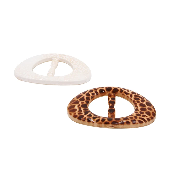 Factory direct customize colored print leopard pattern plastic pin belt buckle