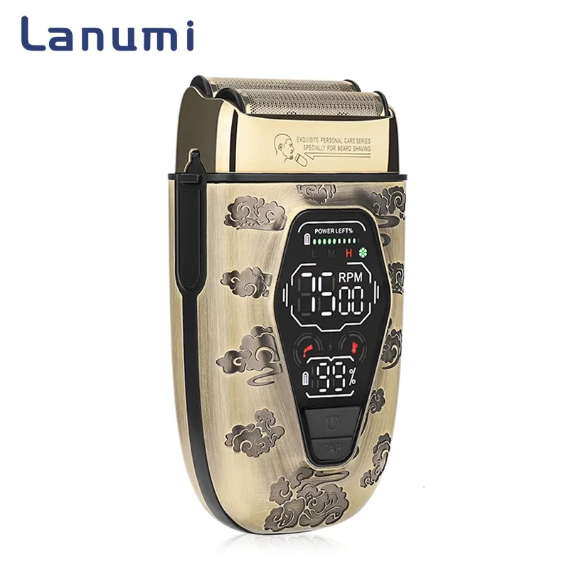 Lanumi 615 Foil Shaver Deep Shaved Beard Conversion Three-speed Control Electric Foil Shaver Kit Hypoallergenic Metal Knife Mesh