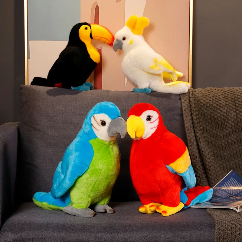 Wholesale Hot Style Plush Toy Stuffed Parrot Toy Colorful Birds Cartoon Parrot