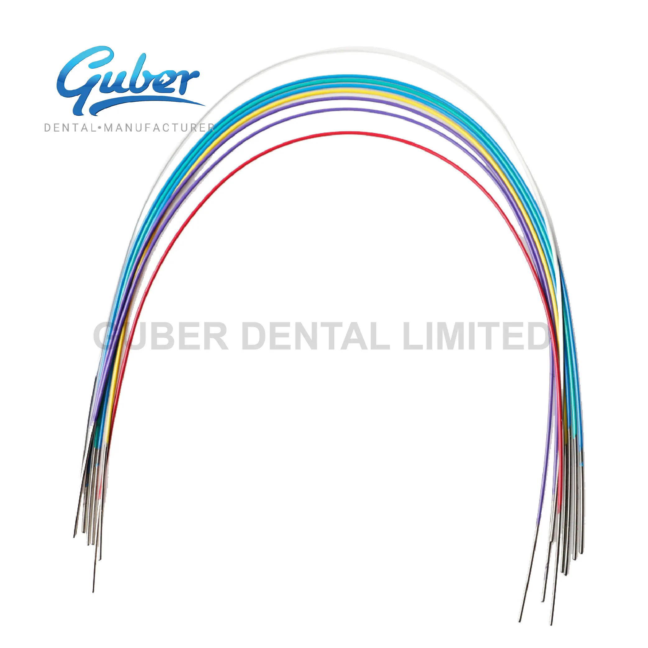 Manufacture Guber stainless steel material niti arch wires orthodontic wire super elastic niti arch wire round
