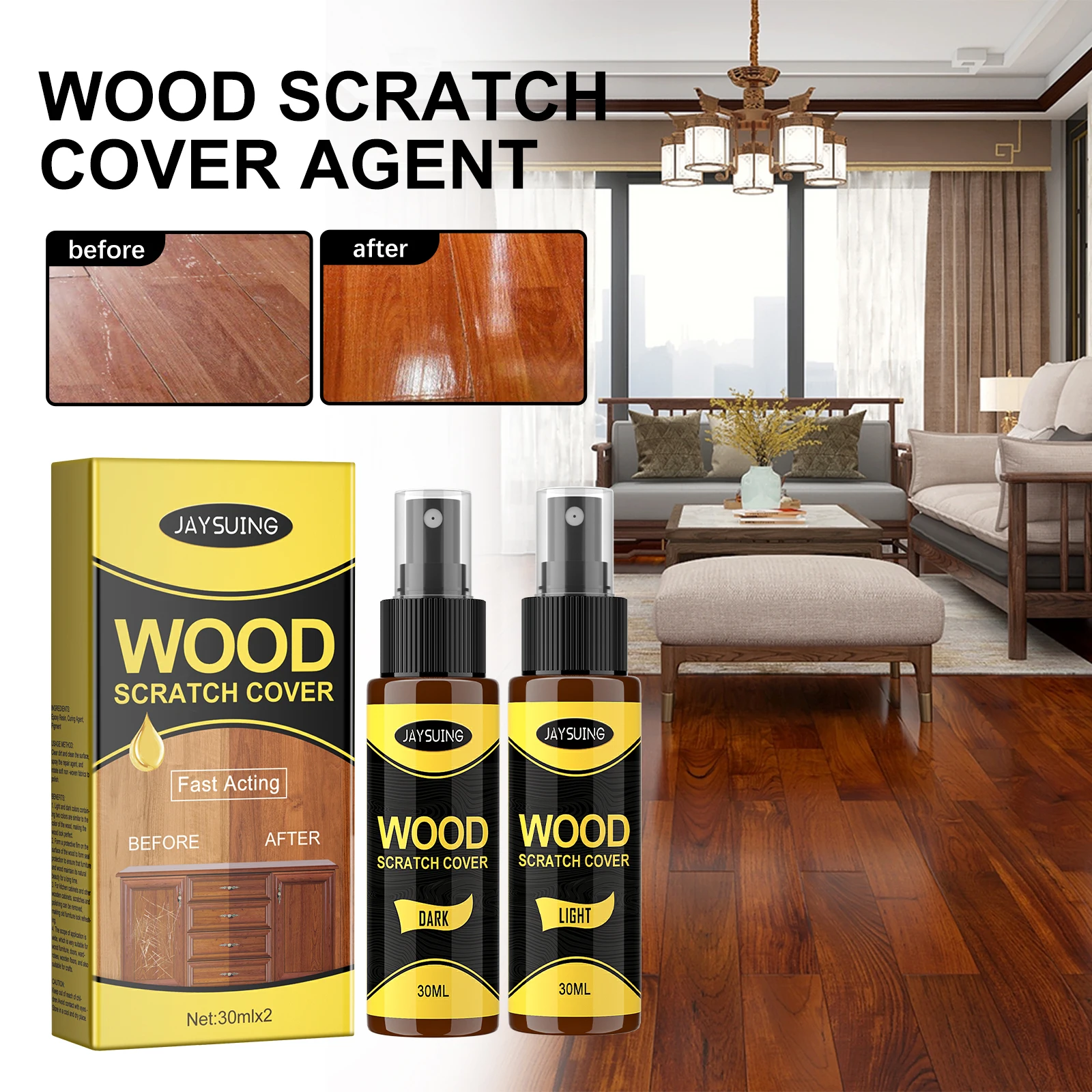 Jaysuing OEM&ODM Wood Scratch Repair Eco-friendly Wood Furniture Repair Kit Green Formula Wood Repair Kit