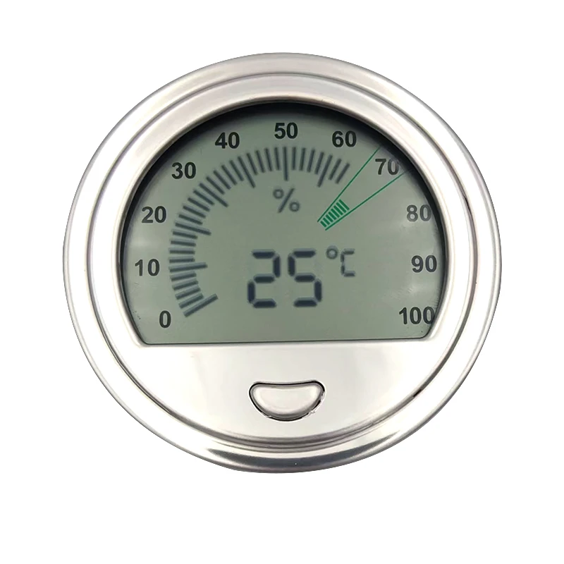 72 mm factory Outlet Digital Display cigar hygrometer boxes accessories Leather Cigar Hygrometer for gift