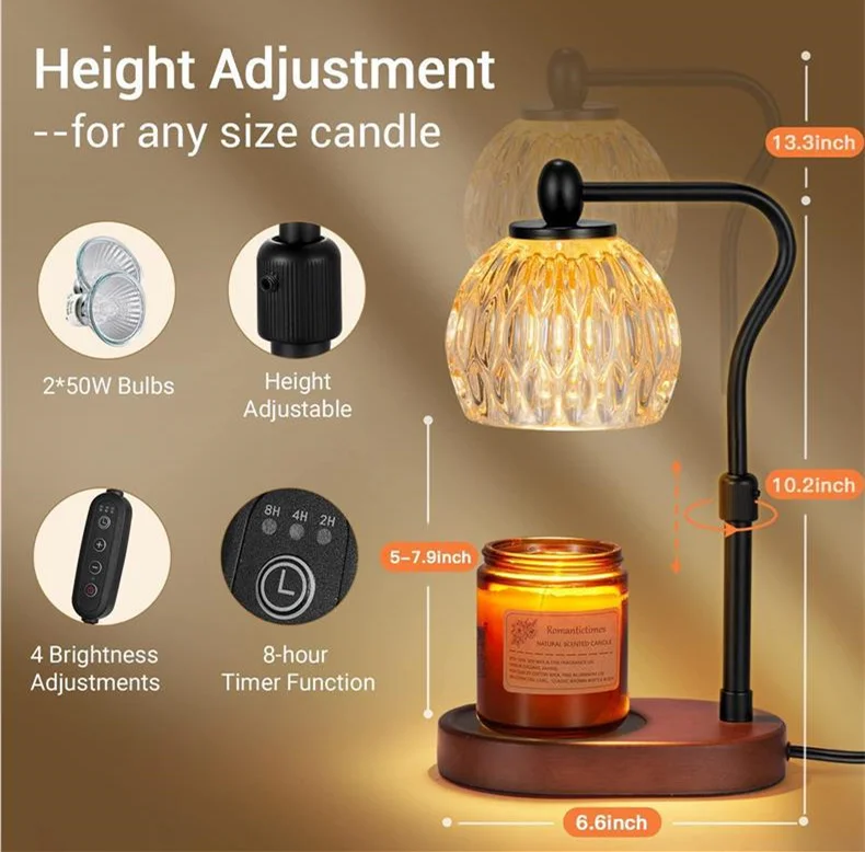 New Fire Free Aromatherapy Bedroom Atmosphere Table Lamp G lass Melting Wax Glass Oil Warm Lamp