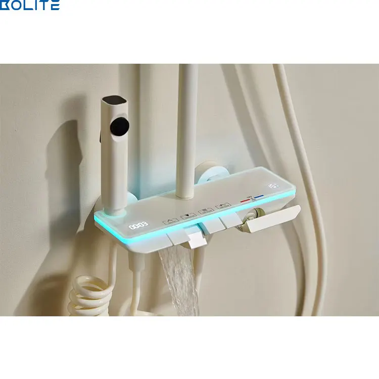 Bathroom Concealed Mount Bracket Arm with Socket Top Spray Double Head Shower Set