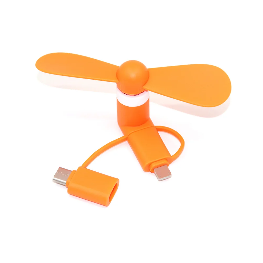Marketing Gift Items Promotion 3 In 1 Phone Fan Portable Type C Mobile Phone Fans Giveaway Mini USB Fan For Iphone Type C