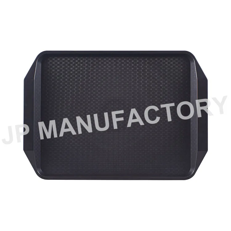 43cm 17 inch Hospital Food Tray Wide Handle Orange Red Colored Lunch Tray ABS Plastic Serving Tray