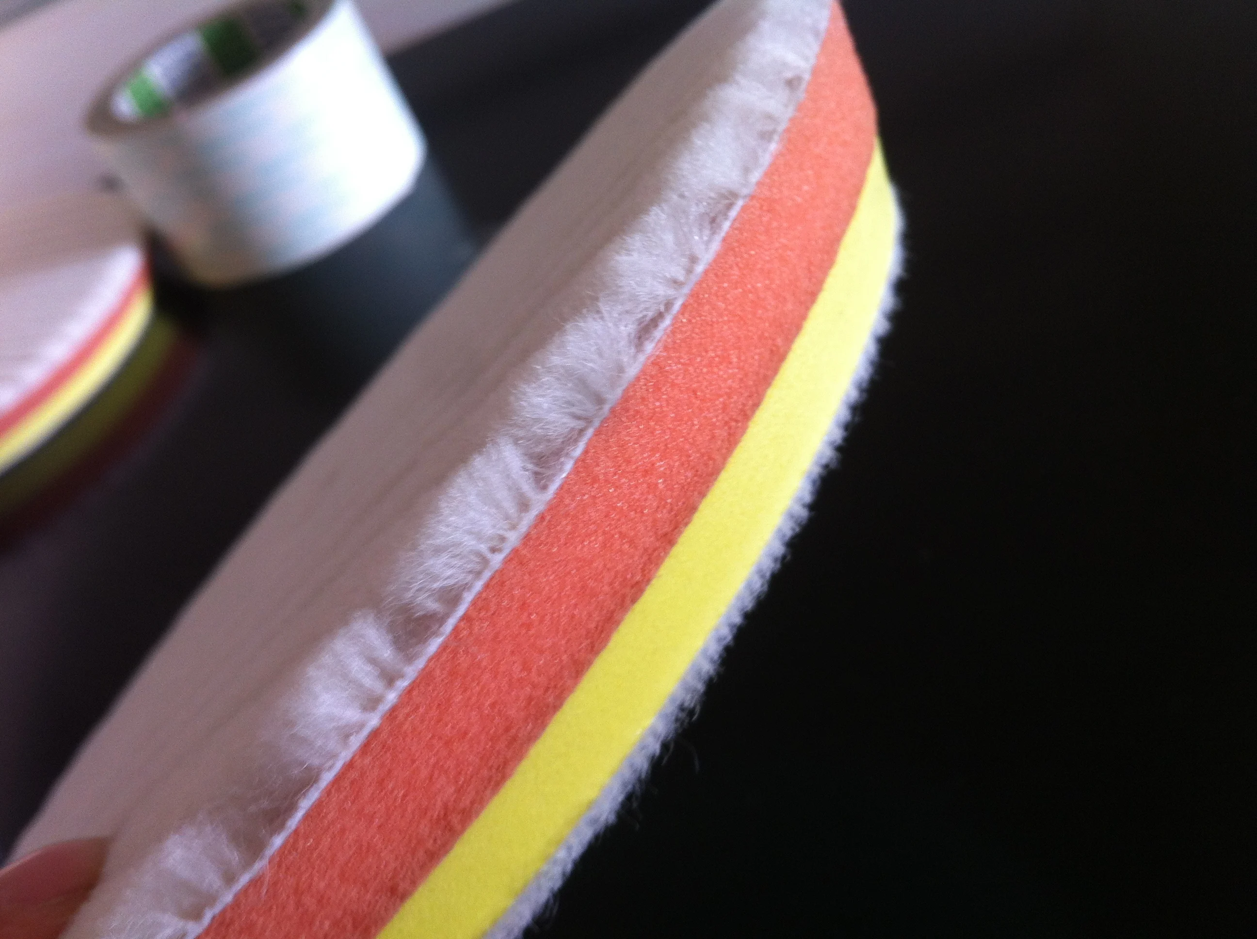 6 дюймов DA полировка с полосками из чёрно-лицевая сторона тампоном для DA полировщик