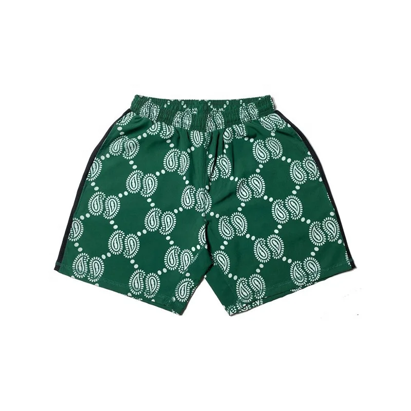 green all over design printing double layer basketball shorts sublimated