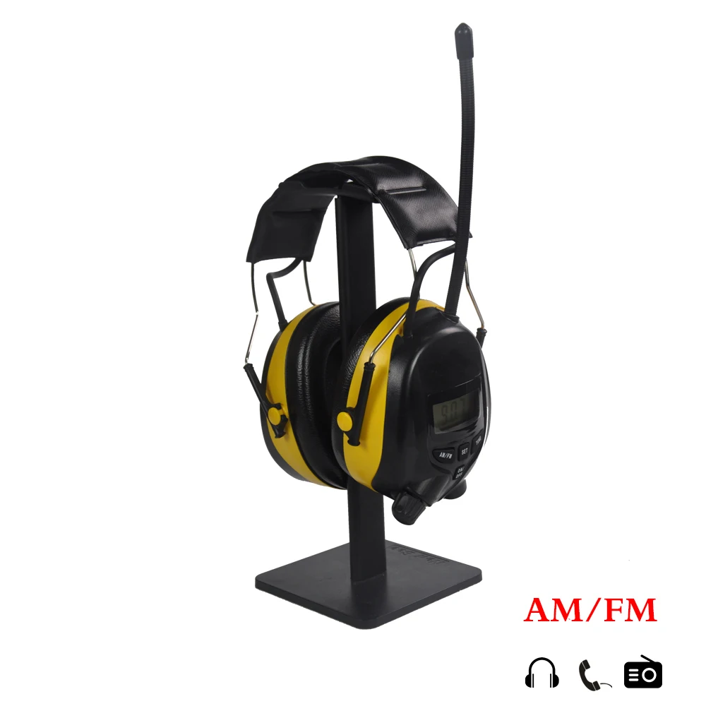 AM/FM Radio Headphone with Digital Display Ear Protection Noise Reduction Earmuffs Comfortable Hearing Protector