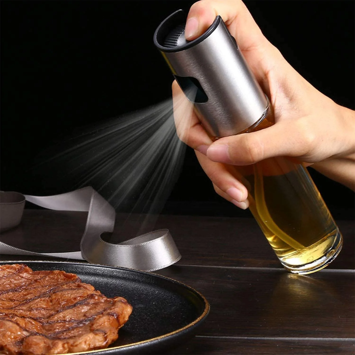 Oil Sprayer for Cooking 100ml Oil Spray Bottle for Cooking And Widely Used for Salad Making Baking Stainless Steel