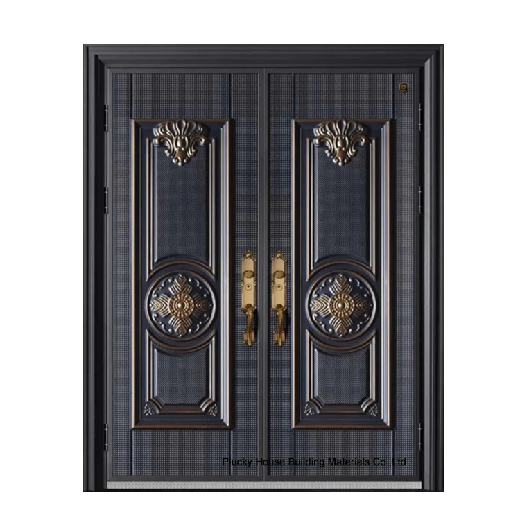Luxury Design Metal Steel Door Single Double Exterior Front Security Steel Door 